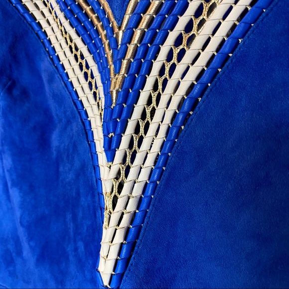 JITROIS 100% Lambskin Textile Short Dress Designer - Picture 4 of 9